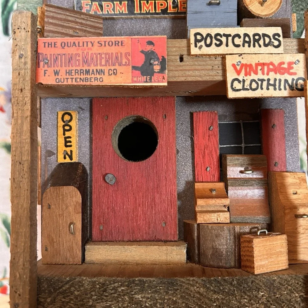 ML Studtman Handmade Birdhouse General Store John Deere Pepsi Rustic Folk Art